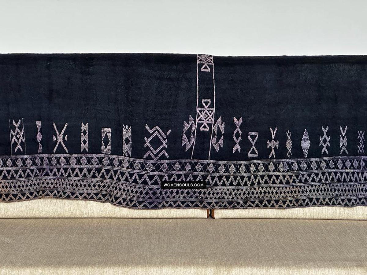 1688 SOLD Antique Mahmoudi Blue Bakhnoug Shawl - Textile Art Masterpiece-WOVENSOULS Antique Textiles &amp; Art Gallery