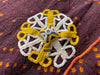 1689 Deep Maroon Rabari Ludhi Wedding Shawl Tie-dye & Embroidery 11 Florets-WOVENSOULS Antique Textiles &amp; Art Gallery