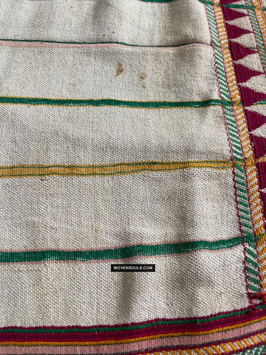 1692 Rare Exceptional Vintage Orissa Odisha Gond Tribal Shawl w Yellow-WOVENSOULS Antique Textiles &amp; Art Gallery