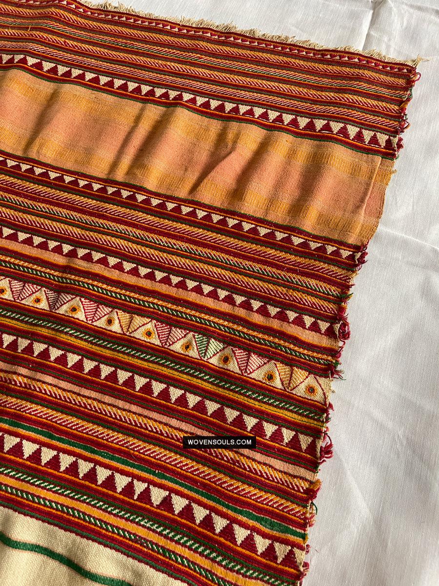 1692 Rare Exceptional Vintage Orissa Odisha Gond Tribal Shawl w Yellow-WOVENSOULS Antique Textiles &amp; Art Gallery