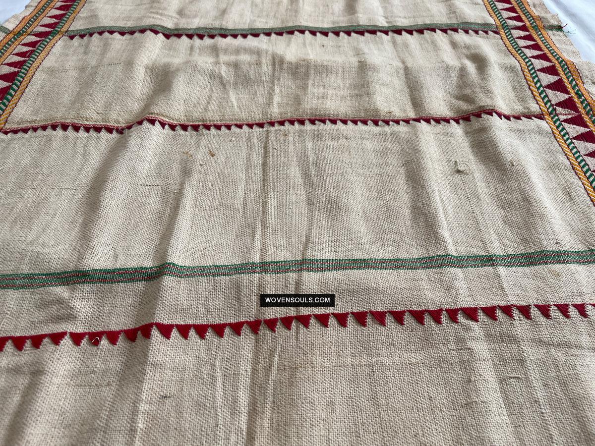 1693 Rare Vintage Orissa Odisha Gond Tribal Shawl-WOVENSOULS Antique Textiles &amp; Art Gallery