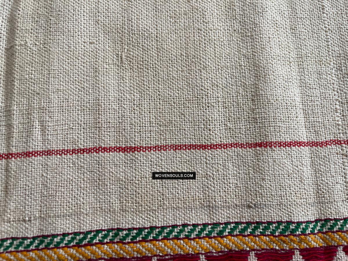 1693 Rare Vintage Orissa Odisha Gond Tribal Shawl-WOVENSOULS Antique Textiles &amp; Art Gallery