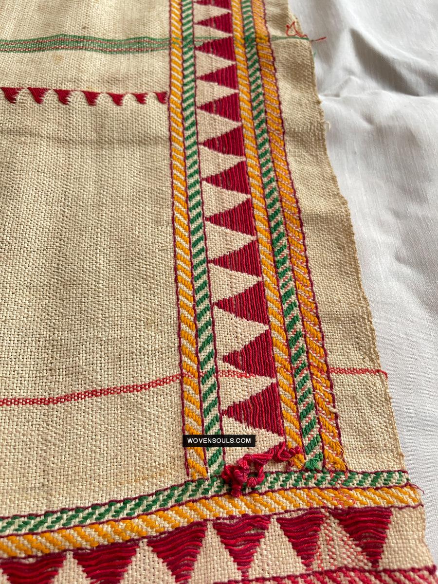1693 Rare Vintage Orissa Odisha Gond Tribal Shawl-WOVENSOULS Antique Textiles &amp; Art Gallery