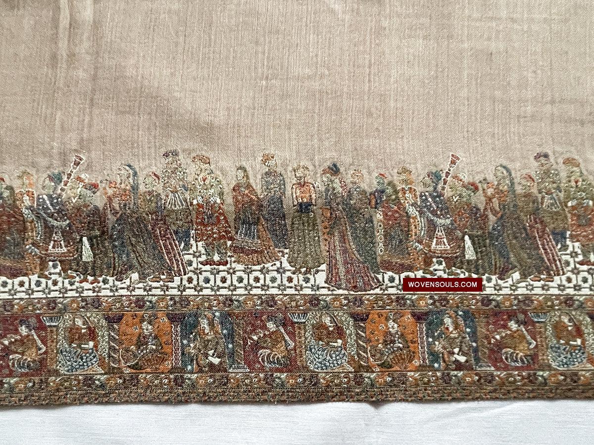 1694 SOLD Figurative Pashmina Shawl from Kashmir-WOVENSOULS Antique Textiles &amp; Art Gallery