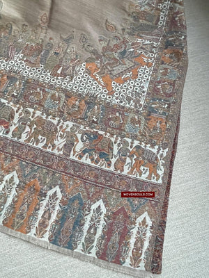 1694 SOLD Figurative Pashmina Shawl from Kashmir-WOVENSOULS Antique Textiles &amp; Art Gallery
