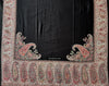 1695 Black Boteh Shawl from Kashmir - Recently Made-WOVENSOULS Antique Textiles &amp; Art Gallery