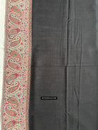 1695 Black Boteh Shawl from Kashmir - Recently Made-WOVENSOULS Antique Textiles &amp; Art Gallery