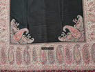 1695 Black Boteh Shawl from Kashmir - Recently Made-WOVENSOULS Antique Textiles &amp; Art Gallery