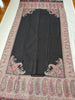 1695 Black Boteh Shawl from Kashmir - Recently Made-WOVENSOULS Antique Textiles &amp; Art Gallery