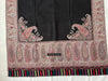 1695 Black Boteh Shawl from Kashmir - Recently Made-WOVENSOULS Antique Textiles &amp; Art Gallery