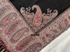 1695 Black Boteh Shawl from Kashmir - Recently Made-WOVENSOULS Antique Textiles &amp; Art Gallery