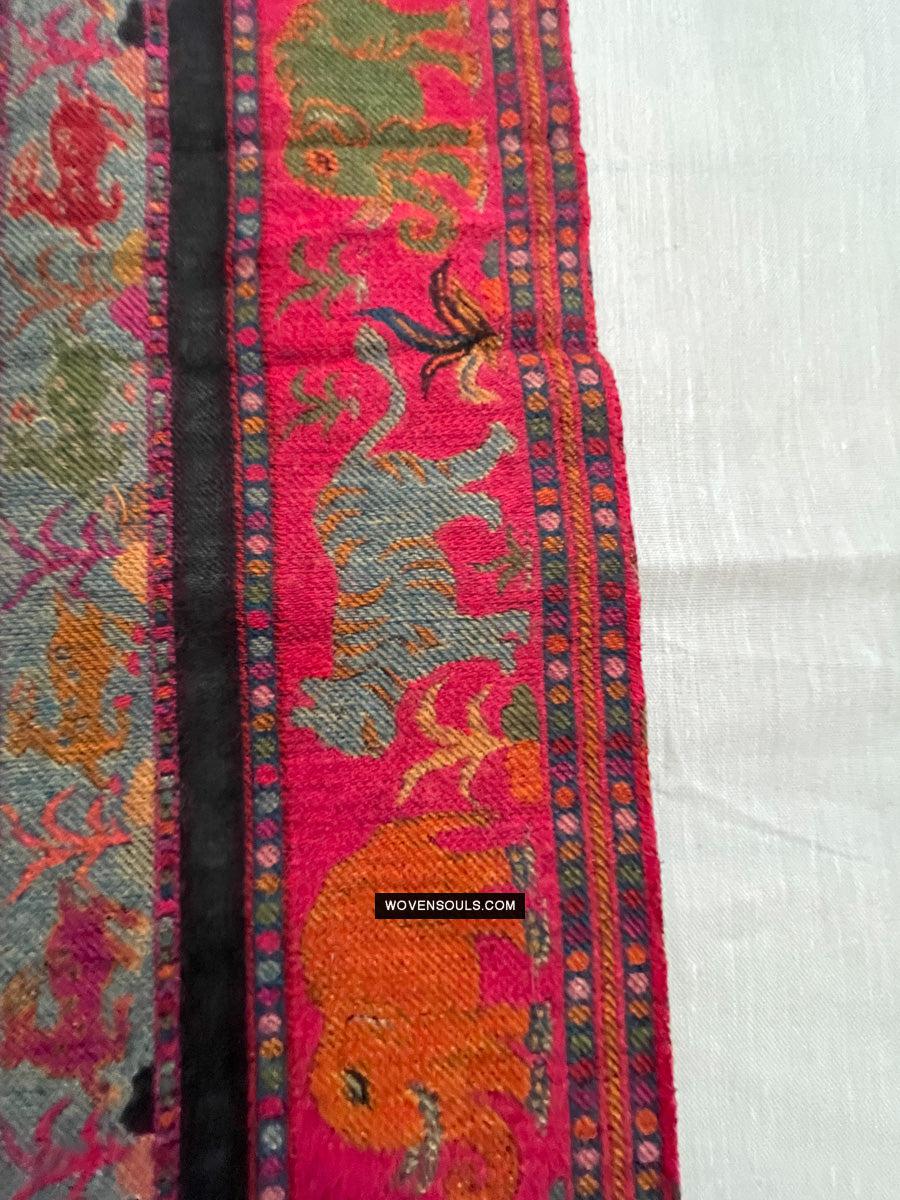 1696 SOLD Figurative Hunting Shawl from Kashmir-WOVENSOULS Antique Textiles &amp; Art Gallery