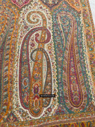 1697 SOLD Exquisite Burnt Yellow Boteh Shawl from Kashmir - Recently Made-WOVENSOULS Antique Textiles &amp; Art Gallery