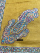 1697 SOLD Exquisite Burnt Yellow Boteh Shawl from Kashmir - Recently Made-WOVENSOULS Antique Textiles &amp; Art Gallery