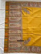 1697 SOLD Exquisite Burnt Yellow Boteh Shawl from Kashmir - Recently Made-WOVENSOULS Antique Textiles &amp; Art Gallery