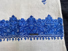 1698 White Embroidered Stole Shawl from Kashmir-WOVENSOULS Antique Textiles &amp; Art Gallery