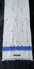 1698 White Embroidered Stole Shawl from Kashmir-WOVENSOULS Antique Textiles &amp; Art Gallery