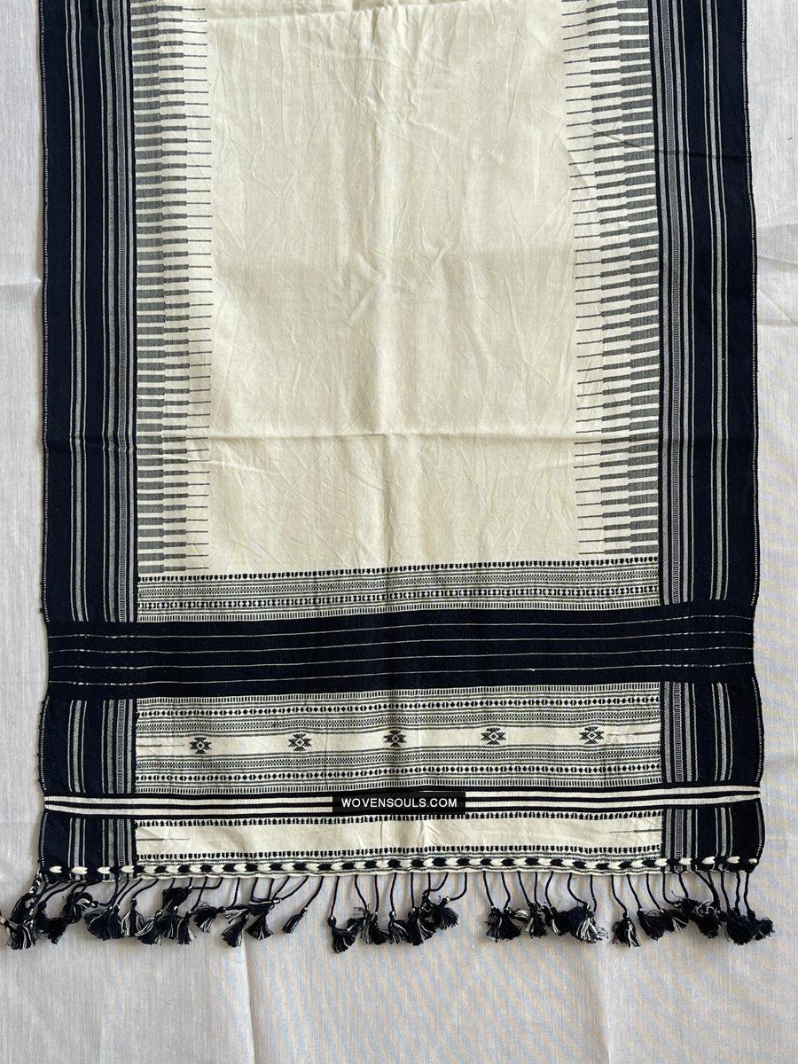 1701 Handwoven Gujarat Cotton Shawl / Stole - Recently Made-WOVENSOULS Antique Textiles &amp; Art Gallery
