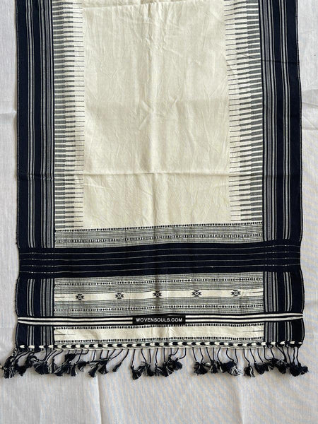 1701 Handwoven Gujarat Cotton Shawl / Stole - Recently Made-WOVENSOULS Antique Textiles & Art Gallery