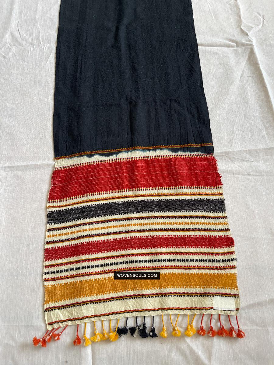 1702 Handwoven Gujarat Wool Scarf / Stole - Recently Made-WOVENSOULS Antique Textiles &amp; Art Gallery