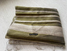 1704 Smart Silk Scarf in Beige & Olive Green-WOVENSOULS Antique Textiles &amp; Art Gallery