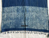 1706 Indigo Stole with Geometric Batik Print-WOVENSOULS Antique Textiles &amp; Art Gallery