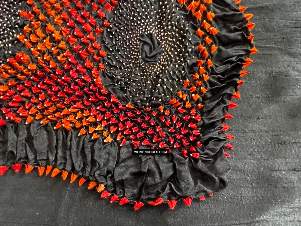 1709 Rajasthan Bandhani Bandhini Bandhej Sillk Tie-Dye Shawl Stole-WOVENSOULS Antique Textiles &amp; Art Gallery