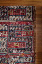 1713 Antique Caucasian Zoomorphic Zileh / Sileh Embroidered Flatweave Soumac Rug-WOVENSOULS Antique Textiles &amp; Art Gallery