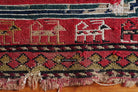 1713 Antique Caucasian Zoomorphic Zileh / Sileh Embroidered Flatweave Soumac Rug-WOVENSOULS Antique Textiles &amp; Art Gallery