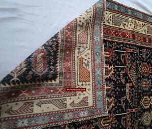 1717 SOLD Marasali Shirvan Prayer Rug with Birds - Wall Art Decor-WOVENSOULS Antique Textiles &amp; Art Gallery
