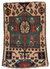 1718 Antique White Field Caucasian Village Rug with Birds & Boteh-WOVENSOULS Antique Textiles &amp; Art Gallery