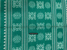 1720 Green Ikat Cotton Handloom Shawl Odisha-WOVENSOULS Antique Textiles &amp; Art Gallery