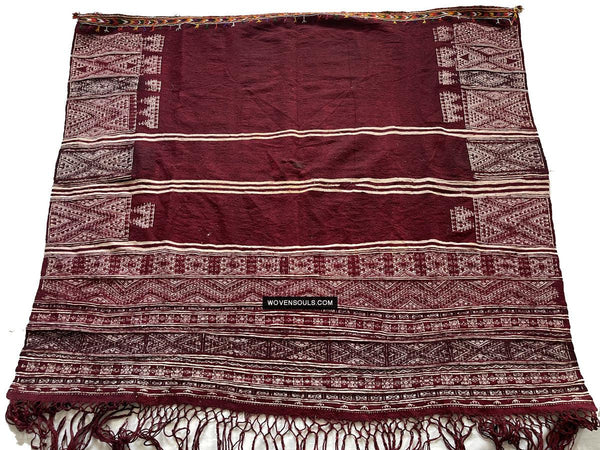 1733 - Old Tunisian Shawl - Berber People-WOVENSOULS Antique Textiles & Art Gallery