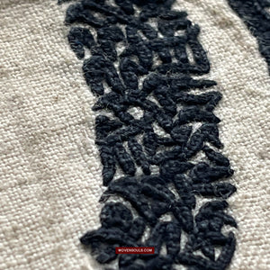 1736 Old Yao Cover Cloth for Celestial Crown - with Inscription in Embroidery-WOVENSOULS Antique Textiles &amp; Art Gallery