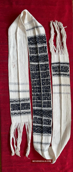 1738 Old Yao Shaman Sash with Inscription in Embroidery-WOVENSOULS Antique Textiles & Art Gallery
