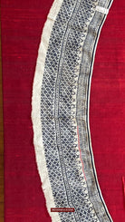 1744 Vintage White Trouser Yao Tribal Embroidery Textile Art - Trouser Cuffs-WOVENSOULS Antique Textiles &amp; Art Gallery