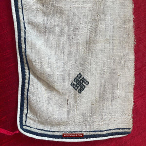 1744 Vintage White Trouser Yao Tribal Embroidery Textile Art - Trouser Cuffs-WOVENSOULS Antique Textiles &amp; Art Gallery