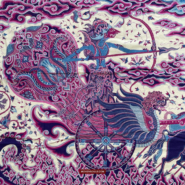 1747 Mahabharata Hindu Scene in Cirebon Javanese Batik Tulis Art-WOVENSOULS Antique Textiles & Art Gallery
