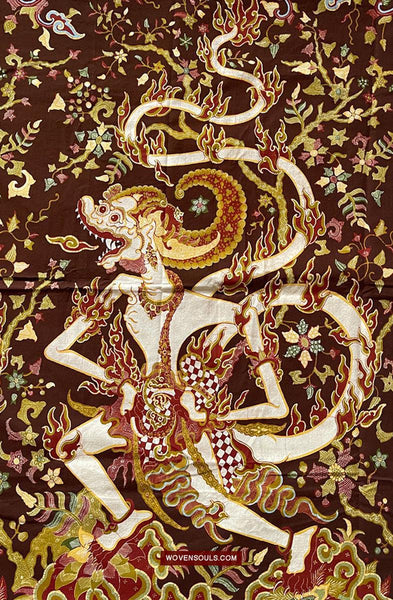 1748 Ramayan Scene in Batik - Hanuman - Cirebon Javanese Batik Tulis Artwork-WOVENSOULS Antique Textiles & Art Gallery