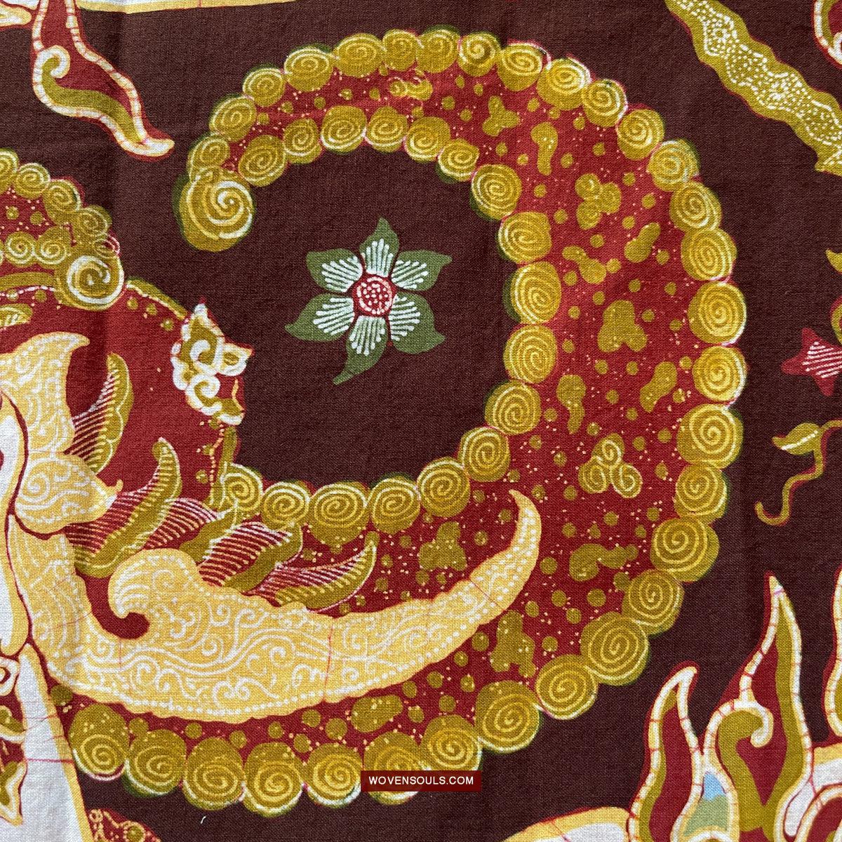 1748 Ramayan Scene in Batik - Hanuman - Cirebon Javanese Batik Tulis Artwork-WOVENSOULS Antique Textiles &amp; Art Gallery