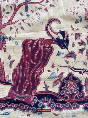1750 Indonesian Hindu Art Batik Tulis - Mahabharat - Pandava with Shiva - Ujian Pandewa
