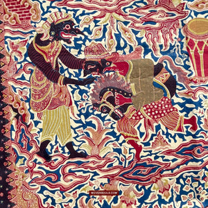 1751 Indonesian Art Cirebon Javanese Batik Tulis Artwork - Wayang Gamelan Scenes-WOVENSOULS Antique Textiles &amp; Art Gallery