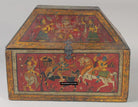 1760 Old Wood Chest w Krishna Paintings - Odisha-WOVENSOULS Antique Textiles &amp; Art Gallery