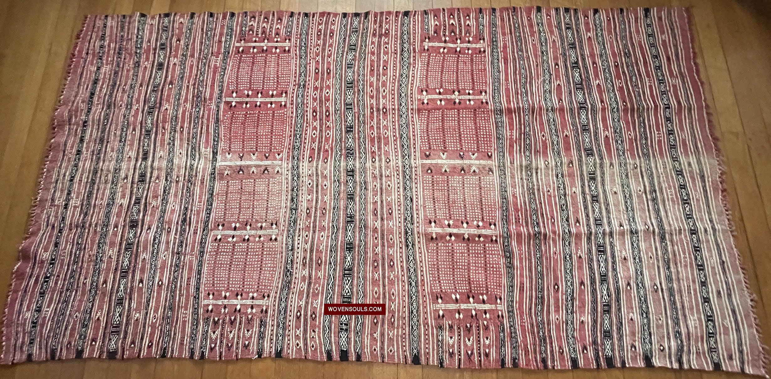 1768 Antique Tunisian Mushtia Mouchtiya Shawl-WOVENSOULS Antique Textiles &amp; Art Gallery