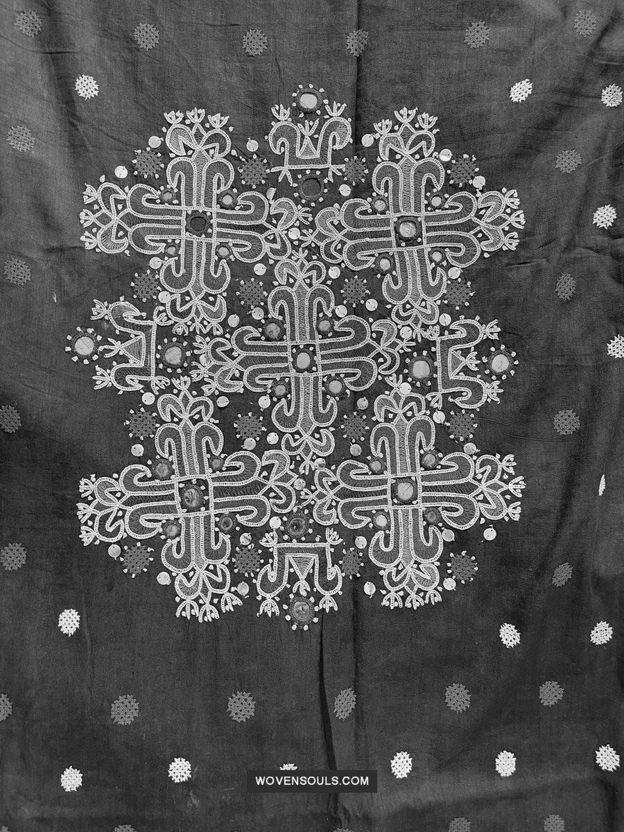 181 Vintage Embroidery Wedding Sari from Kutch Patel Community-WOVENSOULS-Antique-Vintage-Textiles-Art-Decor