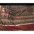 196 SOLD - RARE Old Weaver's Heirloom Patan Patola Double Ikat Sari Fragment with Zari-WOVENSOULS-Antique-Vintage-Textiles-Art-Decor