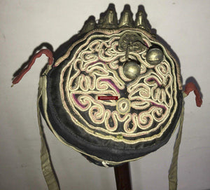 197 SOLD Vintage Guizhou Minority Cap with 8 Immortals-WOVENSOULS-Antique-Vintage-Textiles-Art-Decor