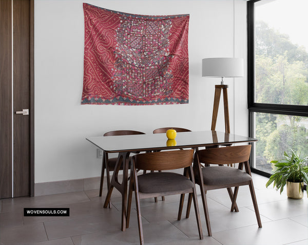 Decor Idea - Old Thar Desert Shawl as Tapestry-WOVENSOULS Antique Textiles & Art Gallery