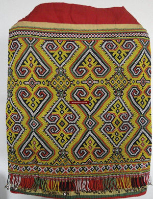 205 Museum Quality Antique Beaded Dayak Iban Wedding Skirt AND Jacket SET-WOVENSOULS-Antique-Vintage-Textiles-Art-Decor