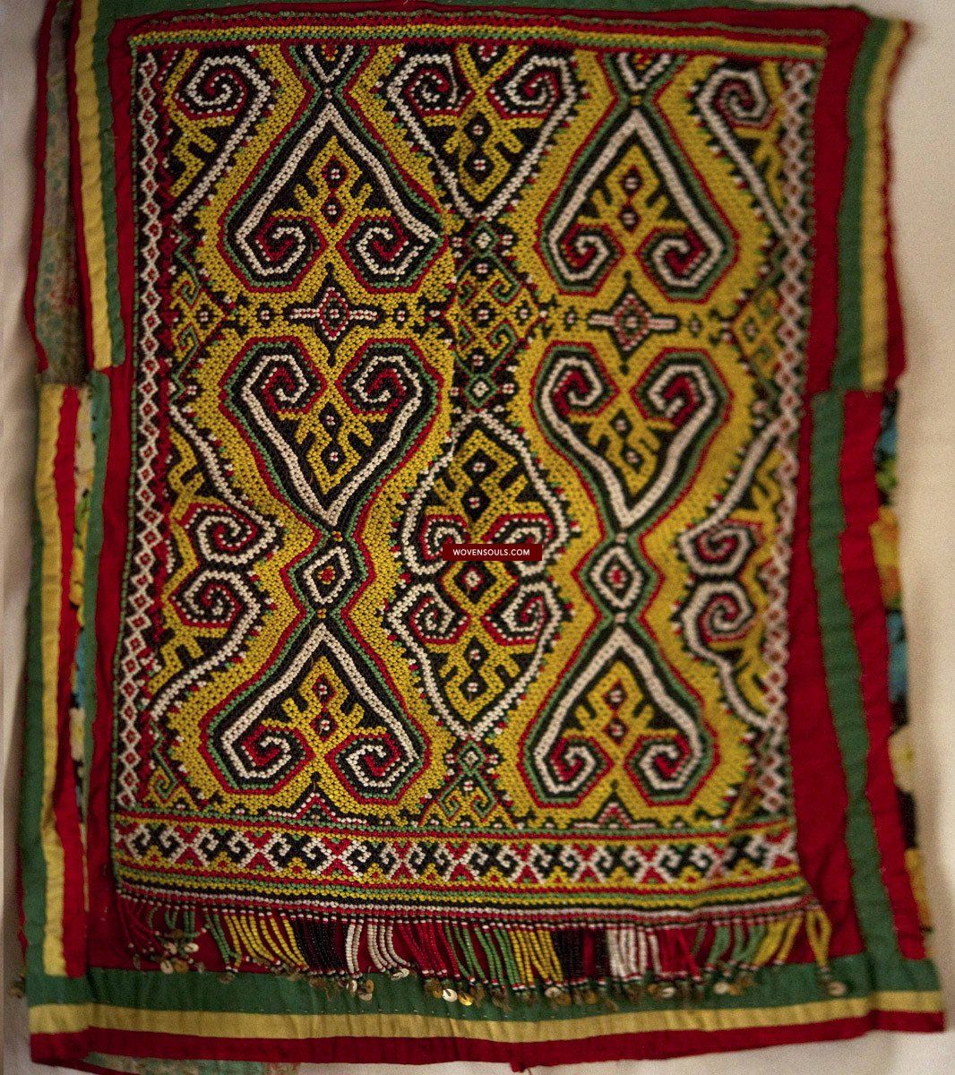 205 Museum Quality Antique Beaded Dayak Iban Wedding Skirt AND Jacket SET-WOVENSOULS-Antique-Vintage-Textiles-Art-Decor